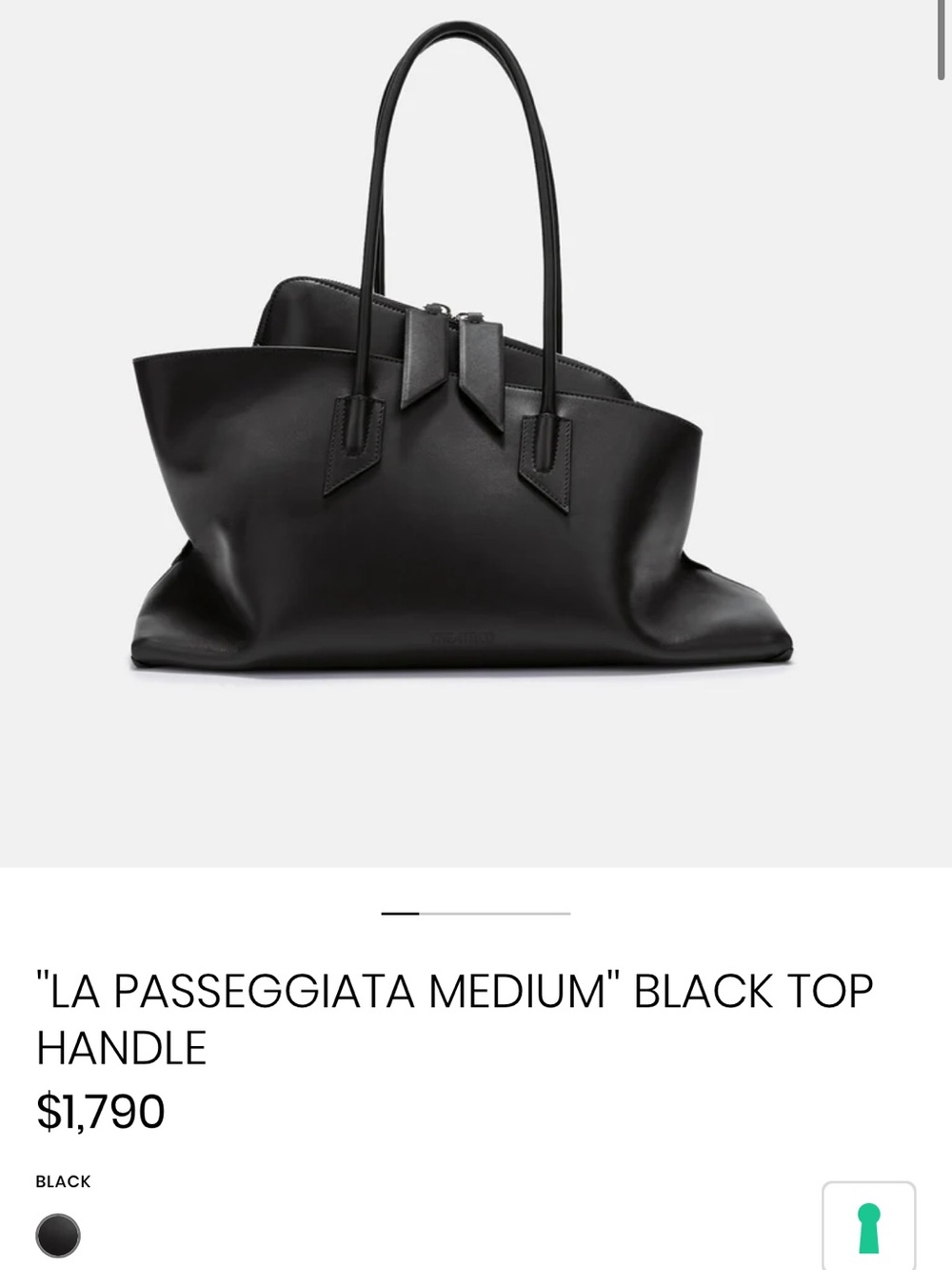 The Attico La Passeggiata Medium Top Handle Bag in black